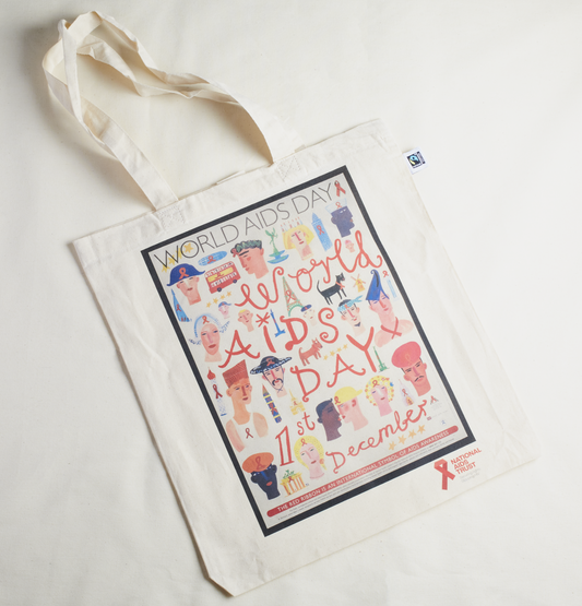 Retro World AIDS Day 1996 tote bag